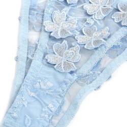 SUBBLIME - 957629 CONJUNTO SUJETADOR Y PANTIES CON BORDADOS DE FLORES CELESTE S-M