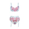 SUBBLIME - 957643 CONJUNTO SUJETADOR Y LIGUERO CON BORDADOS DE FLORES ROSAS S-M