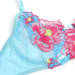SUBBLIME - 957643 CONJUNTO SUJETADOR Y LIGUERO CON BORDADOS DE FLORES ROSAS S-M