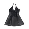 SUBBLIME - 957704 VESTIDO DE CUERO CON CREMALLERA Y ENCAJE NEGRO S-M