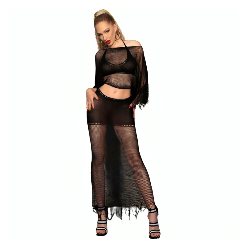 CHILIROSE - CR 4666 TOP and FALDA VERDE S-M