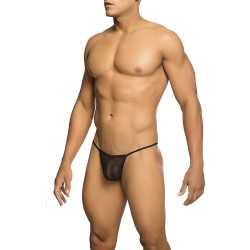 MOB - TANGA TRANSPARENTE CON FORMA DE T NEGRO TALLA L-XL