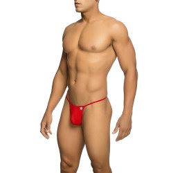 MOB - TANGA TRANSPARENTE CON FORMA DE T ROJO TALLA L-XL
