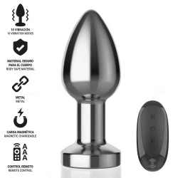 INTENSE - PLUG ANAL 10 VIBRACIONES METAL CON CONTROL REMOTO M