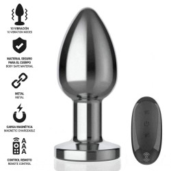 INTENSE - PLUG ANAL 10 VIBRACIONES METAL CON CONTROL REMOTO L