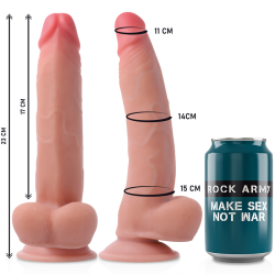 ROCKARMY - ARNÉS DUAL DENSITY LEOPARD DILDO REALISTA 23 CM -O- 4.77 CM