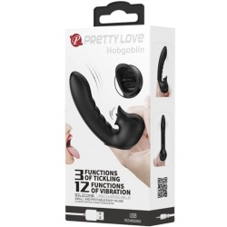 PRETTY LOVE - HOBGOBLIN FUNDA VIBRADORA PARA DEDO 12 VIBRACIONES ESTIMULADOR CLÍTORIS NEGRO