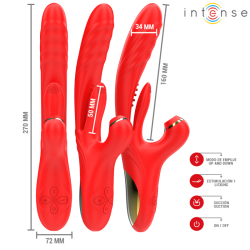 INTENSE - KAROL VIBRADOR MULTIFUNCIÓN EMPUJE and ESTIMULACIÓN and ONDAS ESTIMULADORAS ROJO
