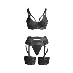 SUBBLIME - 955236 SET SUJETADOR CON LIGUERO BONDAGE NEGRO S-M