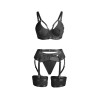 SUBBLIME - 955236 SET SUJETADOR CON LIGUERO BONDAGE NEGRO S-M