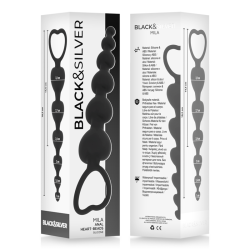 BLACKandSILVER - MILA CADENA ANAL DE CORAZONES 18 CM