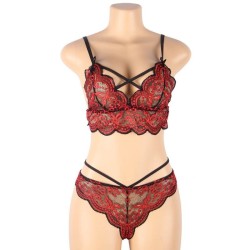 SUBBLIME - SET DOS PIEZAS TOP Y PANTIES ENCAJE S-M
