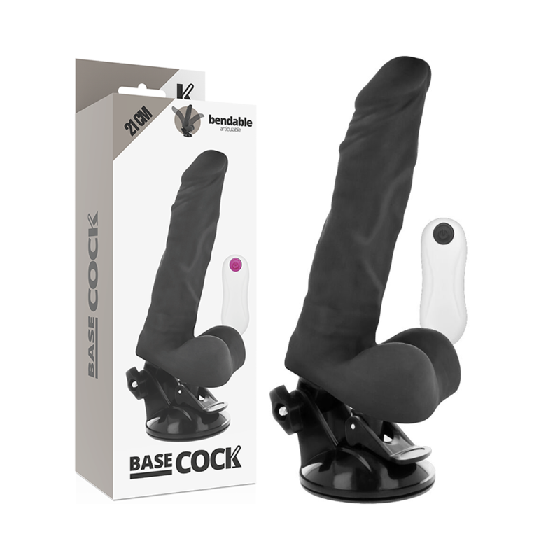 BASECOCK - VIBRADOR REALÍSTICO ARTICULABLE CONTROL REMOTO NATURAL 21 CM -O- 5 CM