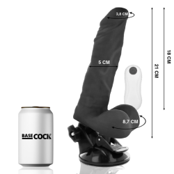 BASECOCK - VIBRADOR REALÍSTICO ARTICULABLE CONTROL REMOTO NATURAL 21 CM -O- 5 CM