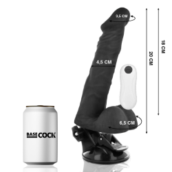 BASECOCK - VIBRADOR REALÍSTICO ARTICULABLE CONTROL REMOTO NATURAL 20 CM -O- 4.5 CM