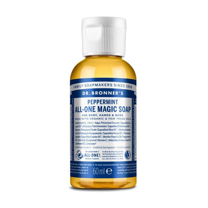 Jabon liquido menta bio 60ml Dr. Bronner's