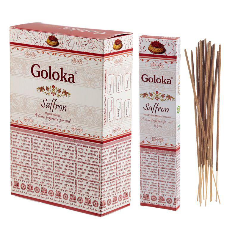 Incienso Goloka Saffron (azafran) 12x15g Nag Champa Incienso Goloka Saffron (azafran) 12x15g Nag Champa