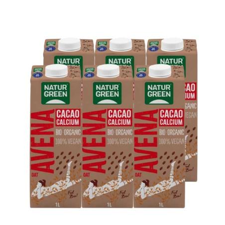 Bebida de avena con chocolate calcium bio 6x1L Naturgreen