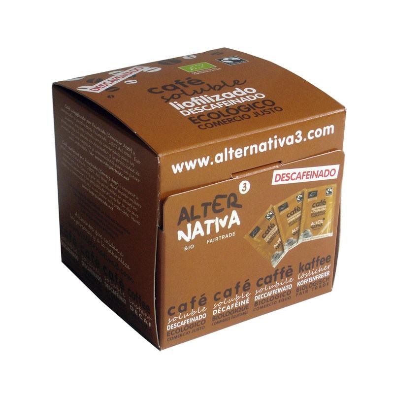 Cafe soluble descafeinado liofilizado bio 25x2g Alternativa3 Cafe soluble descafeinado liofilizado bio 25x2g Alternativa3
