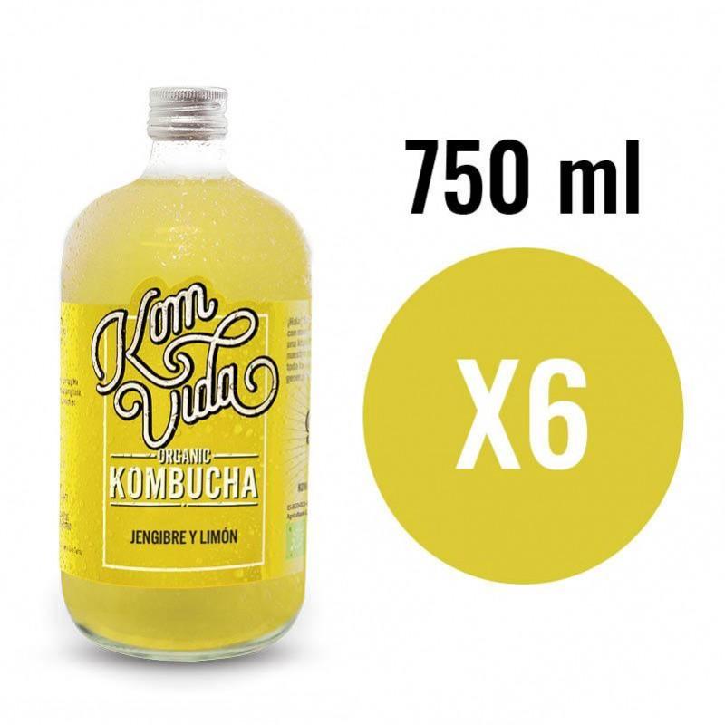 Kombucha Jengibre y Limon (Gingervida) Bio 6x750ml Komvida Kombucha Jengibre y Limon (Gingervida) Bio 6x750ml Komvida