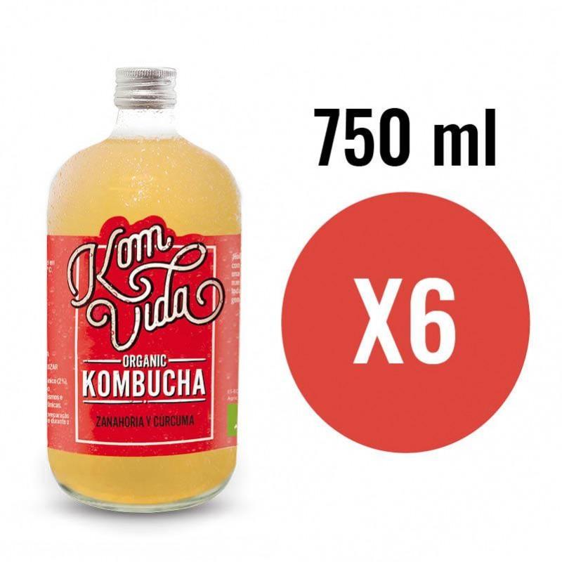 Kombucha Zanahoria y curcuma Bio 6x750ml Komvida Kombucha Zanahoria y curcuma Bio 6x750ml Komvida