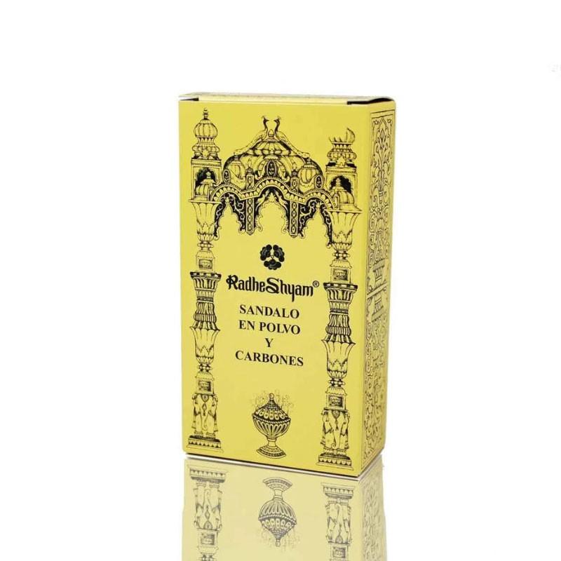 Incienso Sandalo en polvo 50g y Carbones 10u Radhe Shyam Incienso Sandalo en polvo 50g y Carbones 10u Radhe Shyam