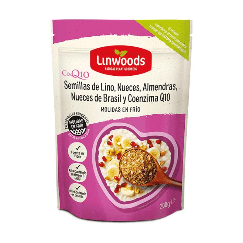 Semillas de Lino, Nueces, Almendras, Nueces de Brasil y Coencima Q10 Molidas 200g Linwoods Semillas de Lino, Nueces, Almendras, Nueces de Brasil y Coencima Q10 Molidas 200g Linwoods