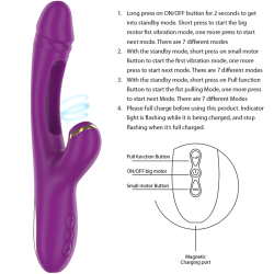 INTENSE - ATENEO VIBRADOR MULTIFUNCIÓN RECARGABLE 7 VIBRACIONES CON LENGUA OSCILANTE Y ONDAS ESTIMULADORAS MORADO