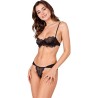 PASSION - TIVOLEA SET SUJETADOR TANGA NEGRO S-M