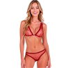 PASSION - BELISSANA SET SUJETADOR TANGA BURDEOS S-M
