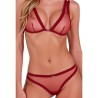 PASSION - BELISSANA SET SUJETADOR TANGA BURDEOS L-XL