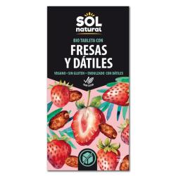 Tableta Chocolate con fresas y datiles Bio 70 g Sol Natural