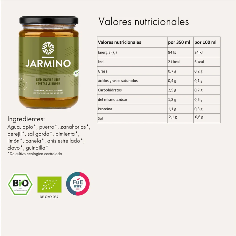 Caldo de Verduras BIO 350ml Jarmino