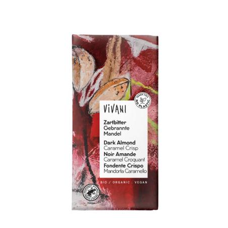 Chocolate negro con almendra garrapiñada Bio 80g Vivani