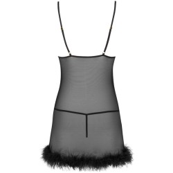 LIVCO CORSETTI FASHION - ZERUNAM SET BABYDOLL TANGA NEGRO S-M