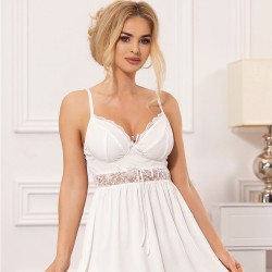 SUBBLIME - BABYDOLL ESCOTE V DETALLE LAZOS BLANCO S-M