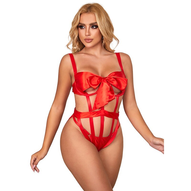 SUBBLIME - 954468 BODY SEXY CALADO CON LAZO ROJO S-M