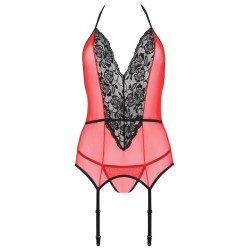 PASSION - PEONIA CORSET EROTIC LINE ROJO S-M