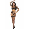 LIVCO CORSETTI FASHION - POJZON LC 90670 SUJETADOR MEDIAS LIGUERO PANTY NEGRO S-M