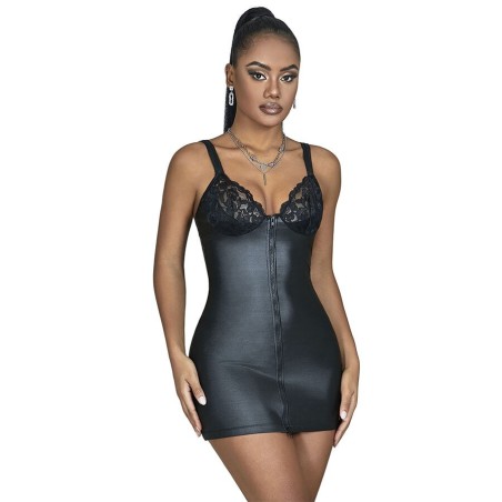 SUBBLIME - 957568 VESTIDO DE CUERO CON CREMALLERA NEGRO S-M