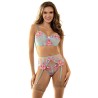 SUBBLIME - 957643 CONJUNTO SUJETADOR Y LIGUERO CON BORDADOS DE FLORES ROSAS S-M
