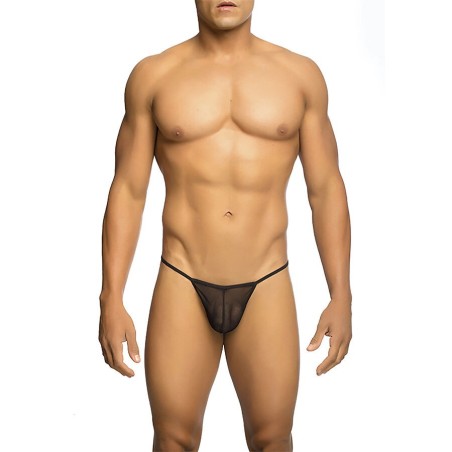 MOB - TANGA TRANSPARENTE CON FORMA DE T NEGRO TALLA L-XL