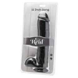 GET REAL - DILDO 28 CM CON TESTÍCULOS NEGRO