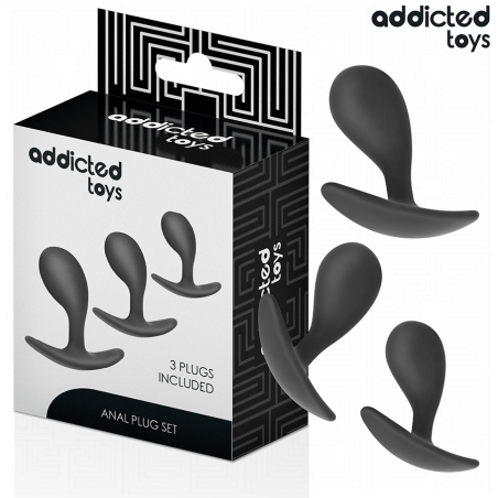 ADDICTED TOYS - SET DE 3 PLUG ANAL SILICONA MODELO 3