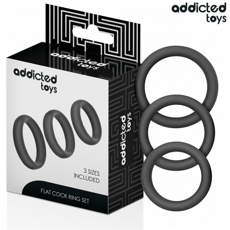 ADDICTED TOYS - SET DE ANILLOS SILICONA PLANOS