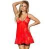 SUBBLIME - BABYDOLL ENCAJE FLORAL ROJO L-XL