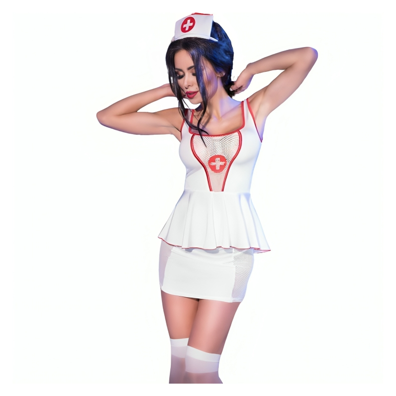 CHILIROSE - CR 4160 DISFRAZ ENFERMERA TOP and FALDA S-M