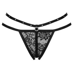 LIVCO CORSETTI FASHION - NOMADE TANGA CROTCHLESS NEGRO S-M