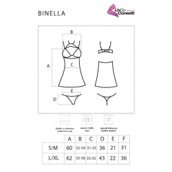 LIVCO CORSETTI FASHION - BINELLA SET BABYDOLL TANGA NEGRO S-M