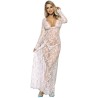 SUBBLIME - VESTIDO LARGO MANGA LARGA BLANCO S-M